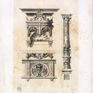 ANTIQUE Decorative Arts Print - Rare 19th Century Design - 1866