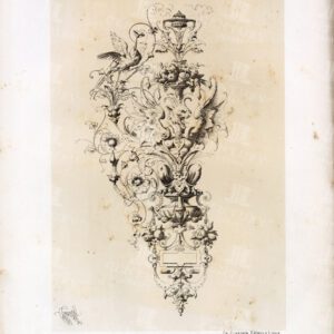 VINTAGE Decorative Art Design - Motif for Carving - Antique 1866 Print