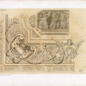ANTIQUE 19th Century Ceiling Design - 1866 Rare Print