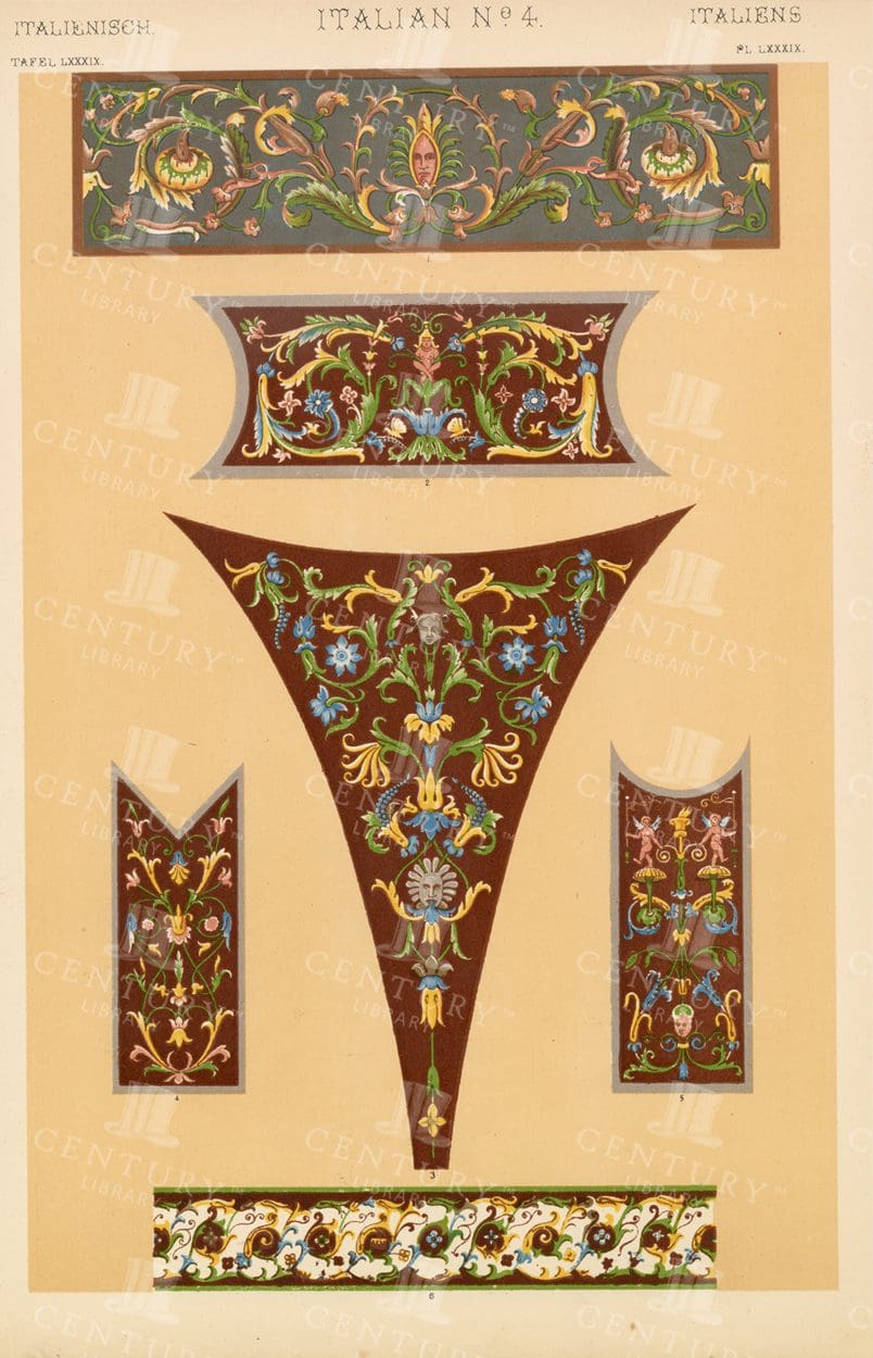 ITALIAN No 4 Vintage Print from the Grammar of Ornament by Owen Jones