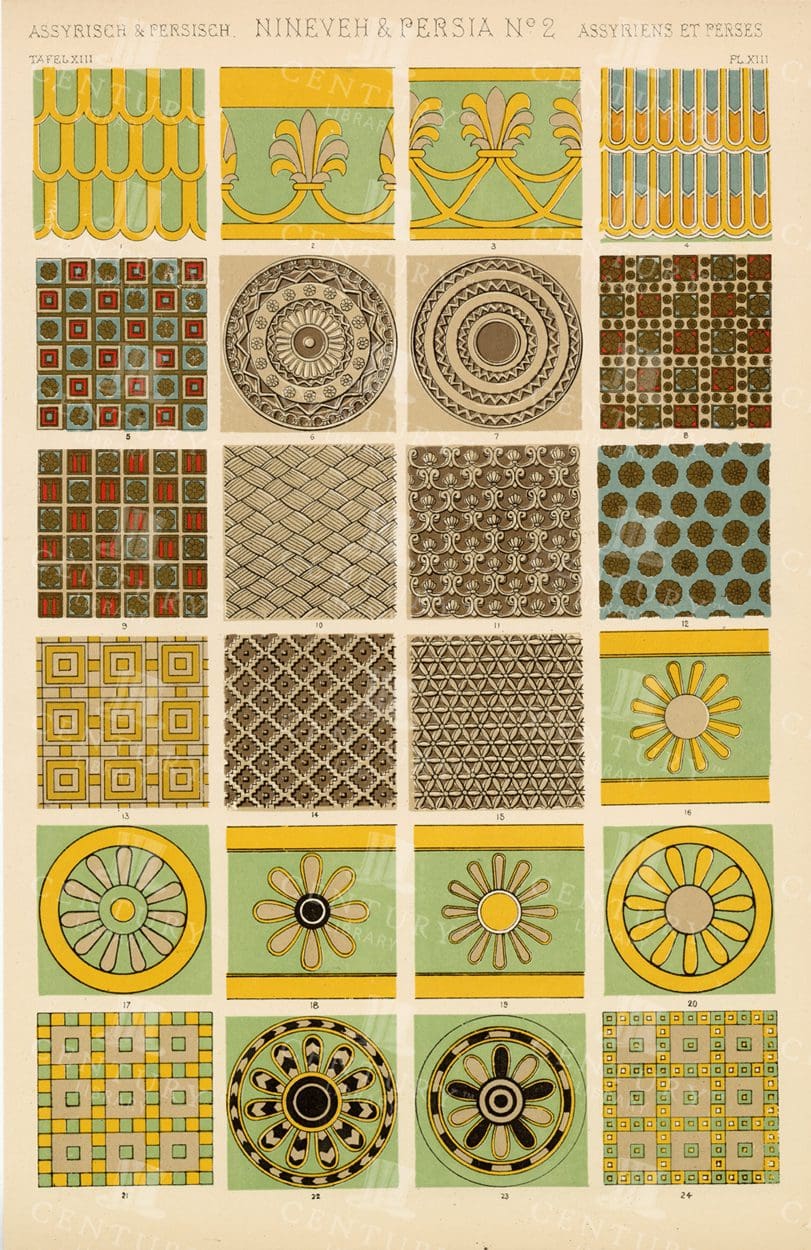 VINTAGE Design Print - Nineveh & Persia No 2- Owen Jones 1865