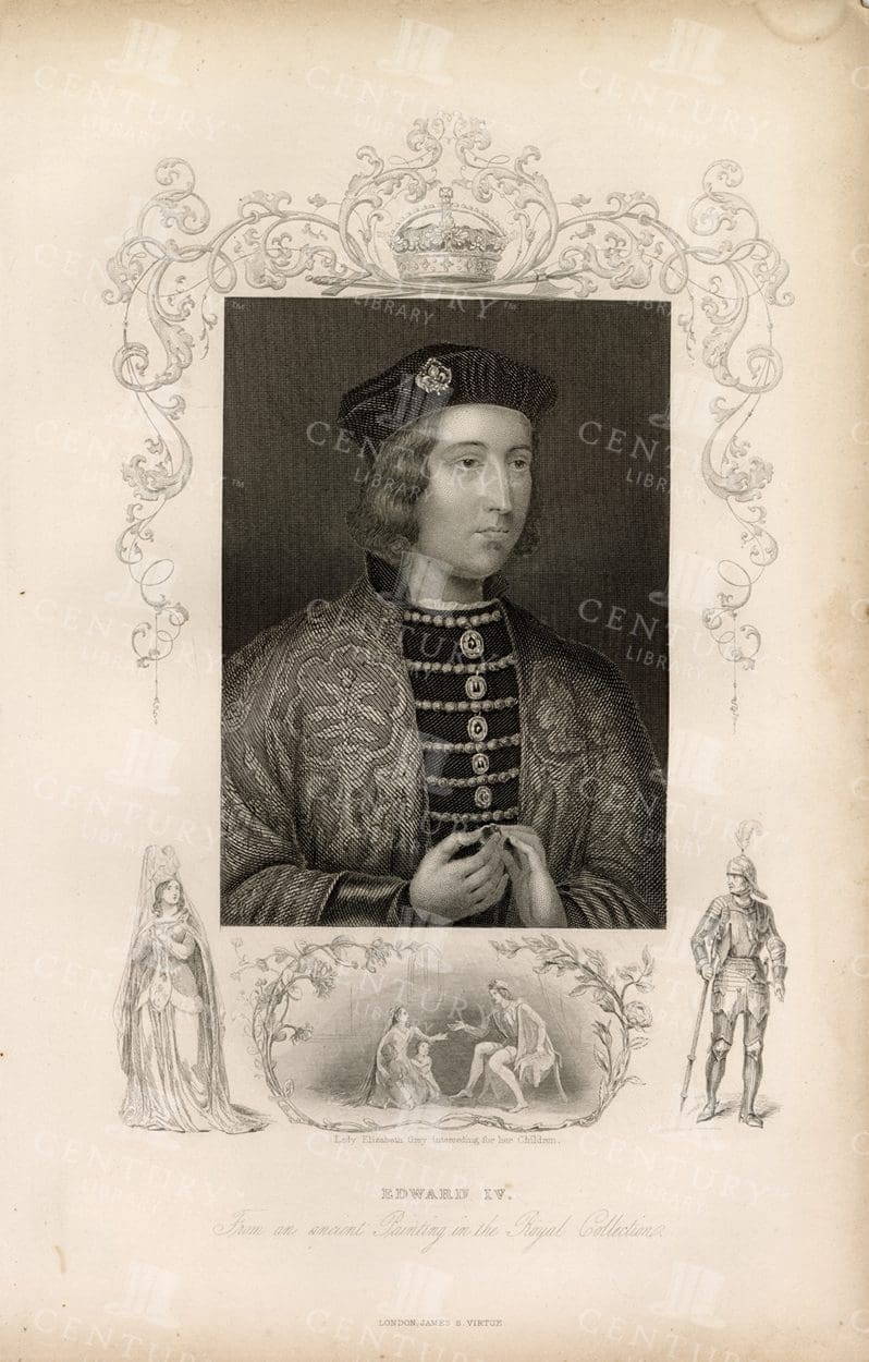 EDWARD IV - King of England 1461-1470 then again 1471-1483 -1800's Print