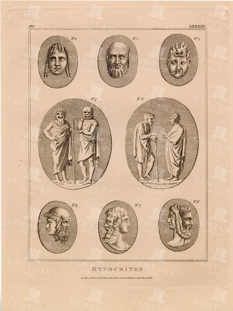 HYPOCRITES - Vintage Biblical Print - 1836