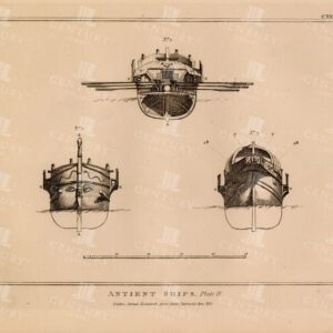 ANCIENT SHIPS plate IV - Vintage 1836 Print