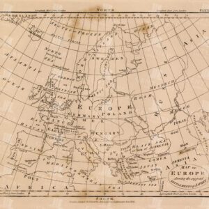 ANTIQUE Map of Europe - Original Vintage 1836 Print