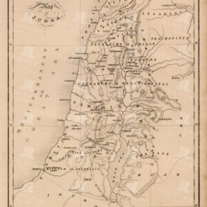 MAP Of JUDEA - Original Vintage Print - 1836