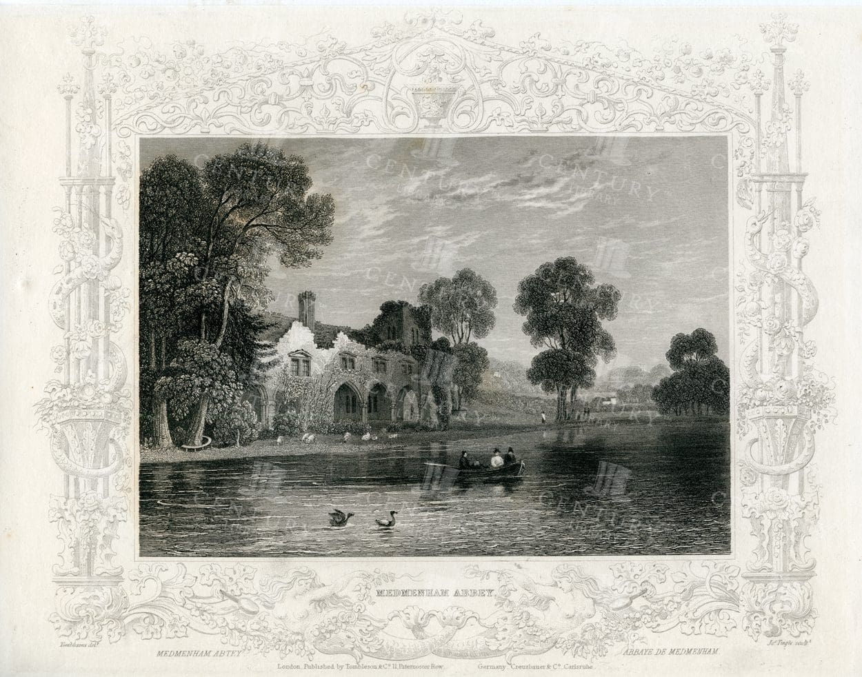 MEDMENHAM ABBEY - Vintage William Tombleson Engraving - 1840