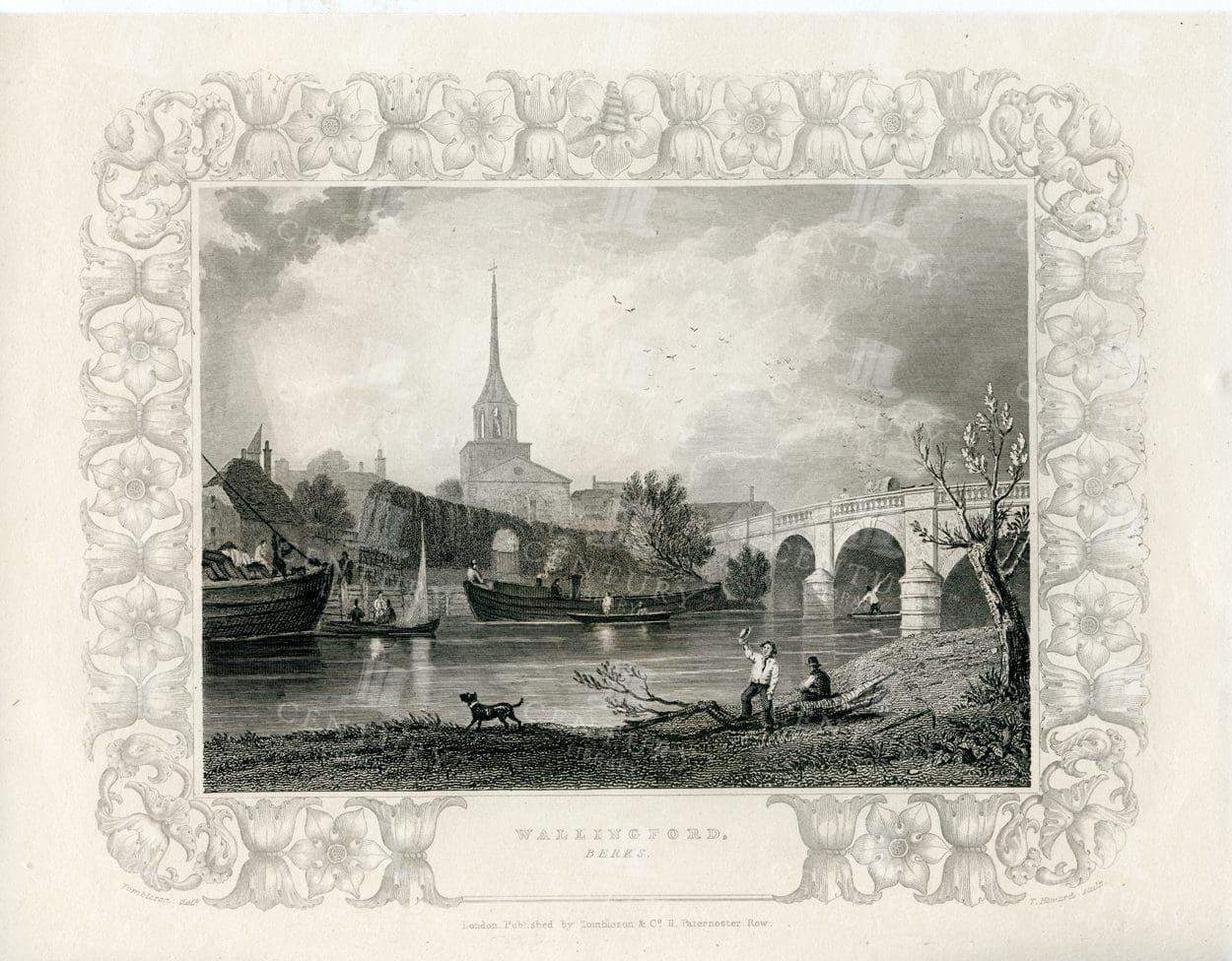 WALLINGFORD  - Berks - Vintage William Tombleson Engraving - 1840
