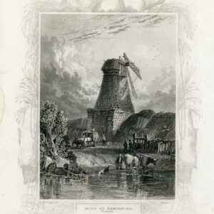 VINTAGE 1840 Engraved Illustration - Mill at Kempsford