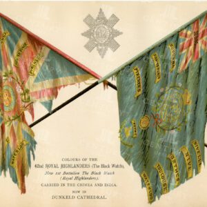 VINTAGE 1885 Illustration - Colours of the 42nd Royal Highlanders
