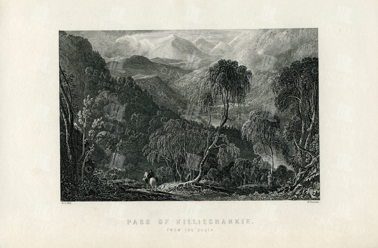 BEAUTIFUL Vintage Illustration - Pass of Killiecrankie from the South
