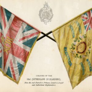 VINTAGE 1885 Scottish Illustration - Colours of the 93rd Highlanders