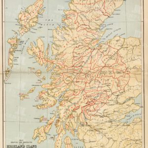 VINTAGE 1885 Map Showing the Scottish Highland Clans