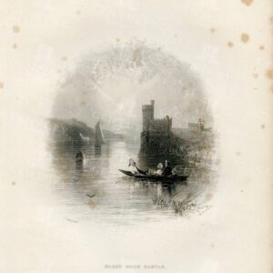 BLACK Rock Castle, Cork in Ireland - 1843 Vintage Illustration