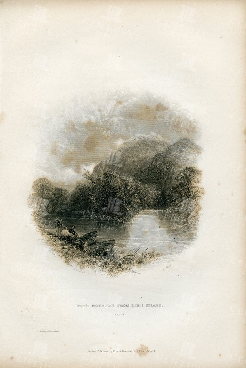 TURK MOUNTAIN, From Dinis Island - Beautiful 1843 Vintage Illustration