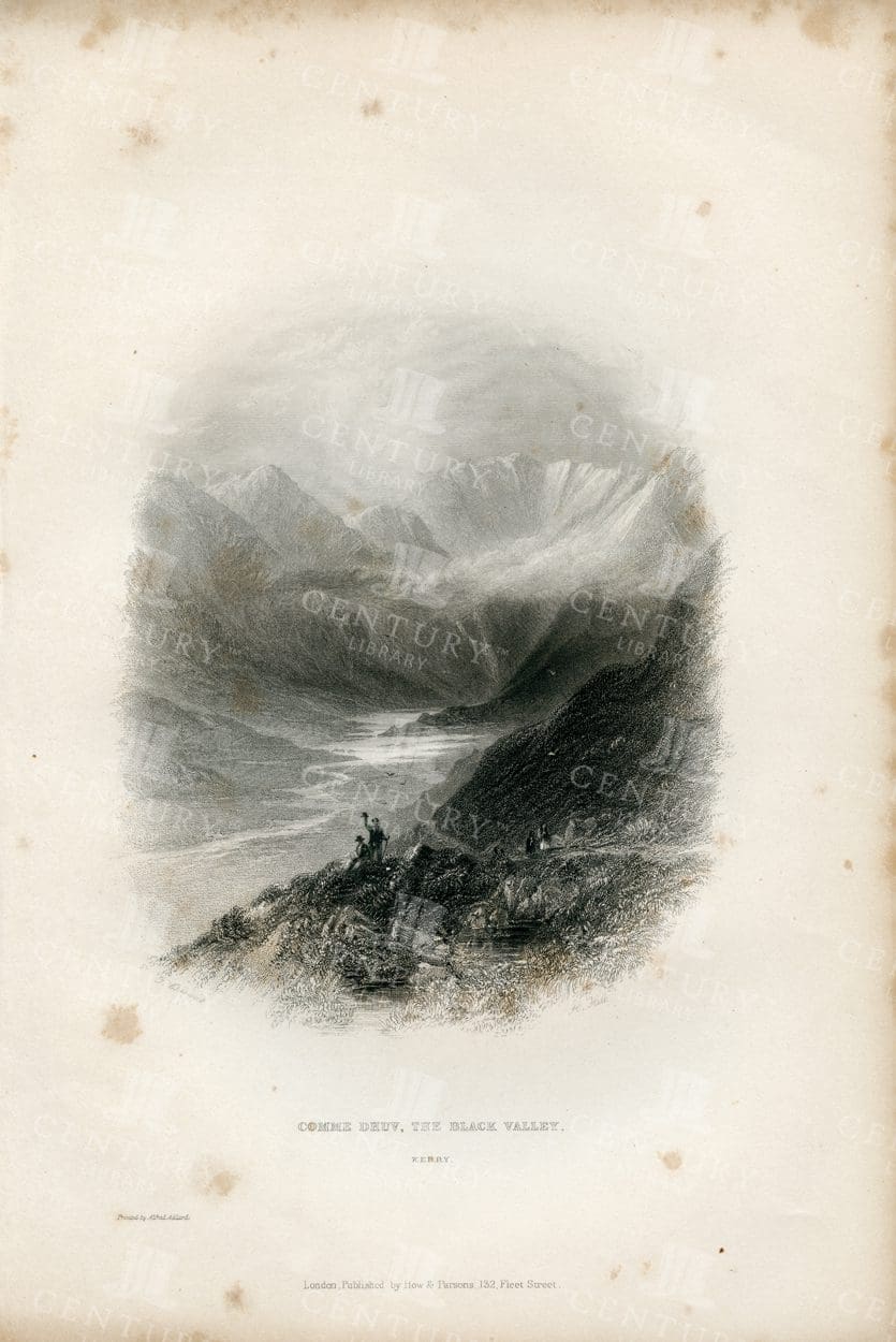 COMME DRUV in The Black Valley,  Kery - Vintage Landscape Illustration