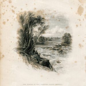 CASTLE CONNELL - The Rapids of the Shannon - Vintage 1843 Illustration