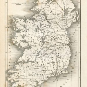 1843 Vintage Map of Ireland - Antique Illustration by Mr and Mrs S. C. Hall