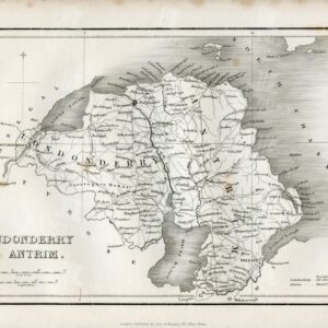 VINTAGE 1843 Map of Londonderry and Antrim - Antique Irish Illustration