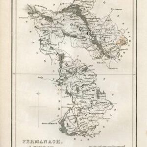 VINTAGE 1843 Map of Fermanagh, Leitrim and Longford