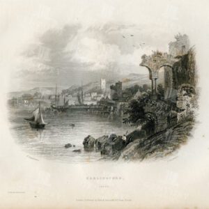 ANTIQUE Landscape Illustration of Carlingford in Louth Ireland - 1843