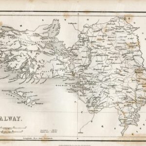 ANTIQUE Map of Galway, Ireland - Vintage 1843 Illustration