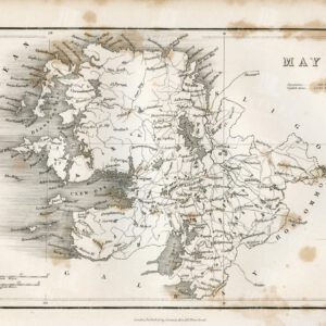 VINTAGE Map of Mayo, Ireland - 1843 Antique Illustration