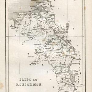 VINTAGE 1843 Map - Sligo and Roscommon in Ireland