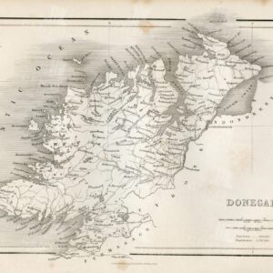 VINTAGE Map of Donegal in Ireland - Antique 1843 Illustration