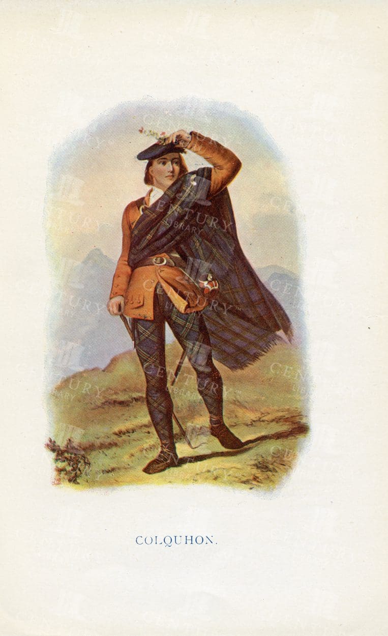 VINTAGE 1845 Illustration - McIan's Costumes of the Clans, Colquhoun