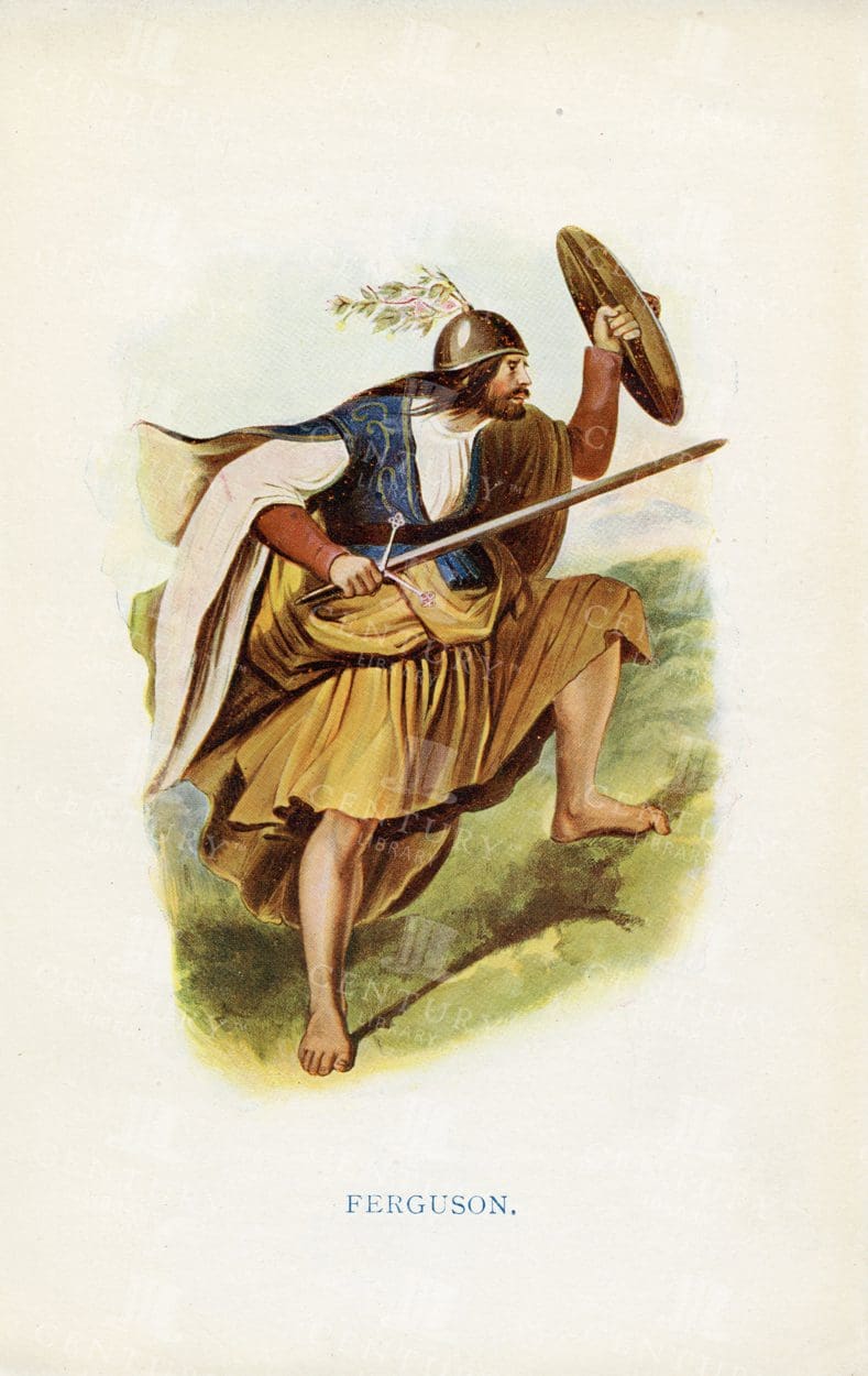 FERGUSON - Costumes of the Scottish Clans 1845 Vintage Illustration