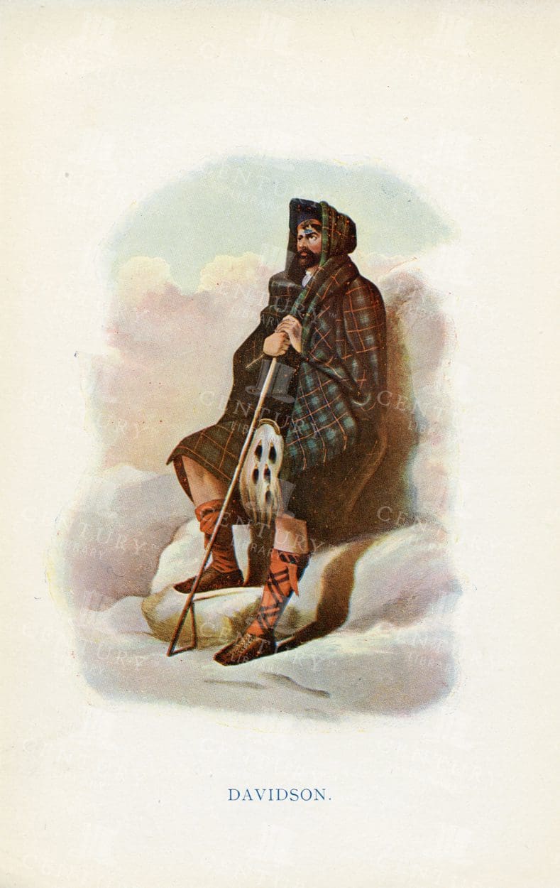 DAVIDSON - Costumes of the Scottish Clans 1845 Vintage Illustration