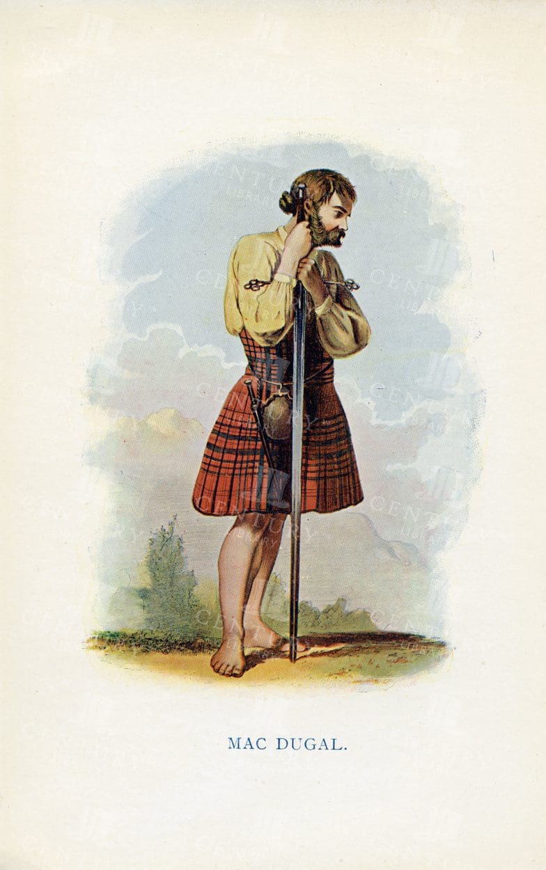 MAC DUGAL - Costumes of the Scottish Clans 1845 Vintage Illustration
