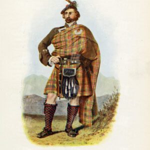 BUCHANAN - Costumes of the Scottish Clans 1845 Vintage Illustration