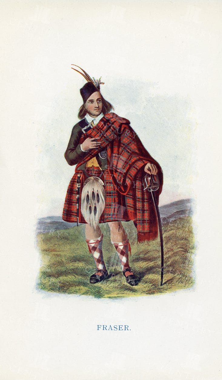 FRASER - Costumes of the Scottish Clans 1845 Vintage Illustration