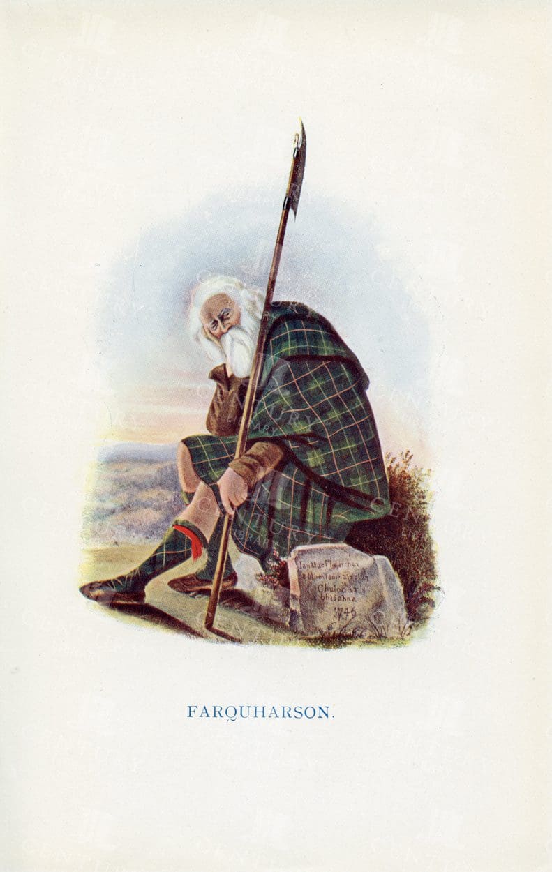 COSTUMES of the Scottish Clans, Farqharson - Vintage 1845 Illustration