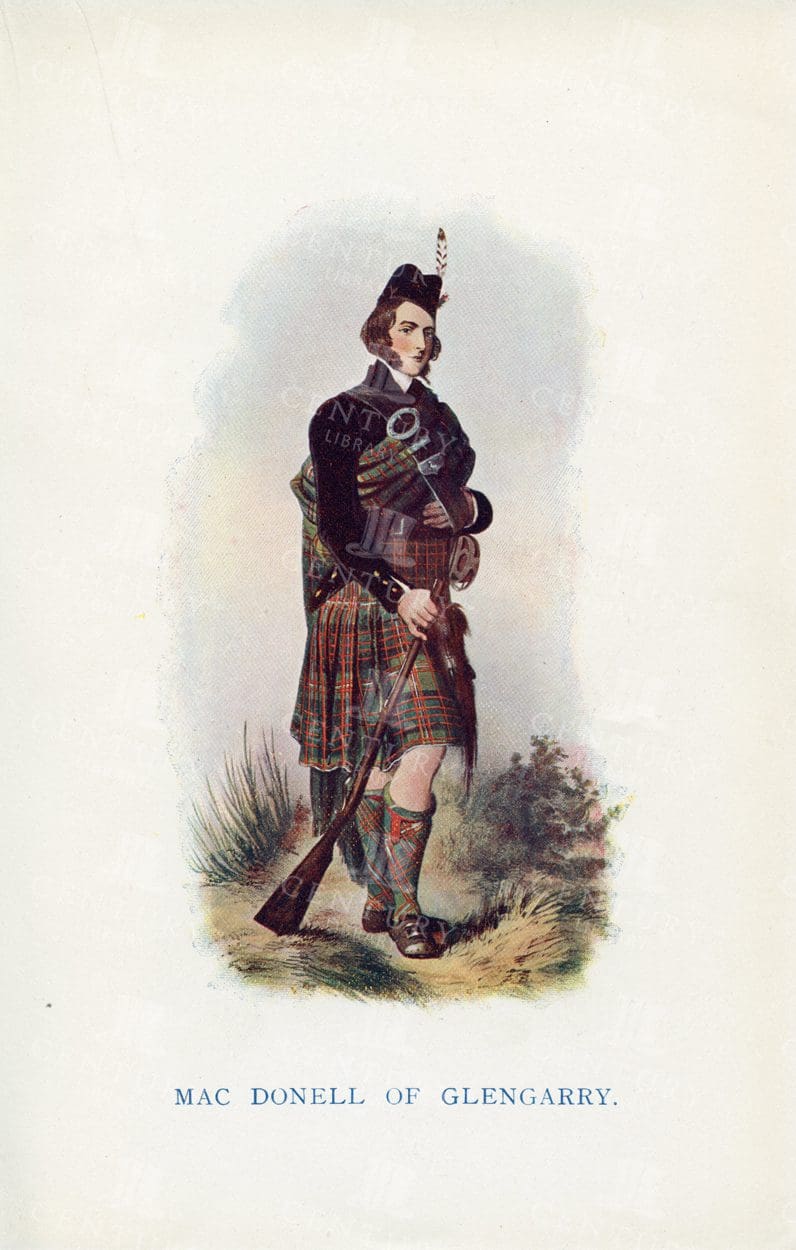 MAC DONELL of Glengarry - Vintage 1845 Scottish Costume Illustration