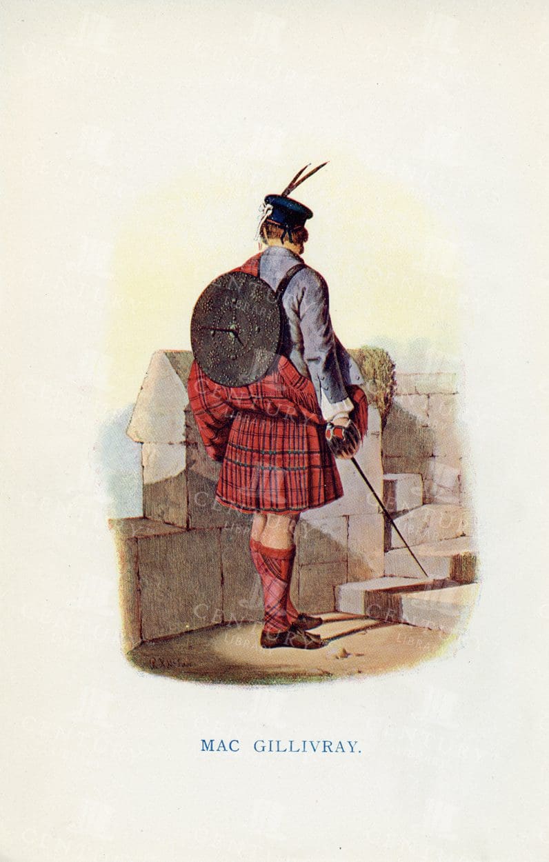 1845 Vintage Illustration - Costumes of the Scottish Clans, Mac Gillivary