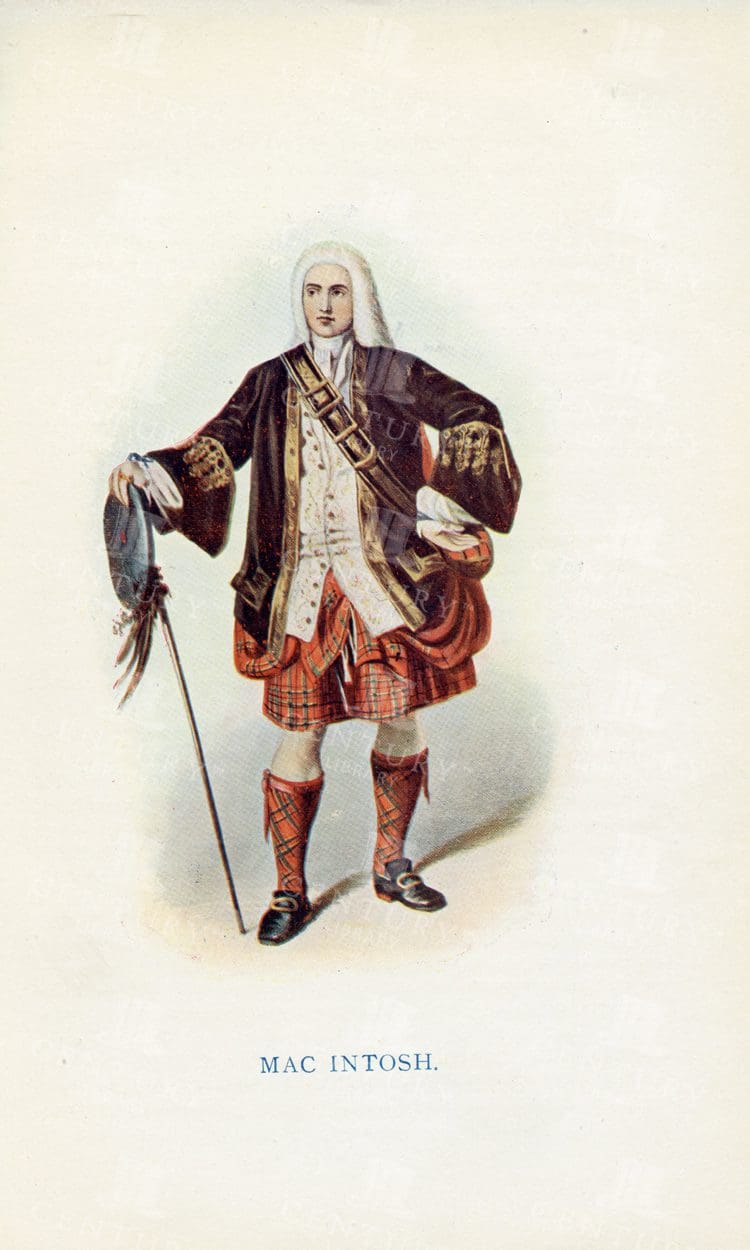 MAC INTOSH - Costumes of the Scottish Clans Vintage 1845 Illustration