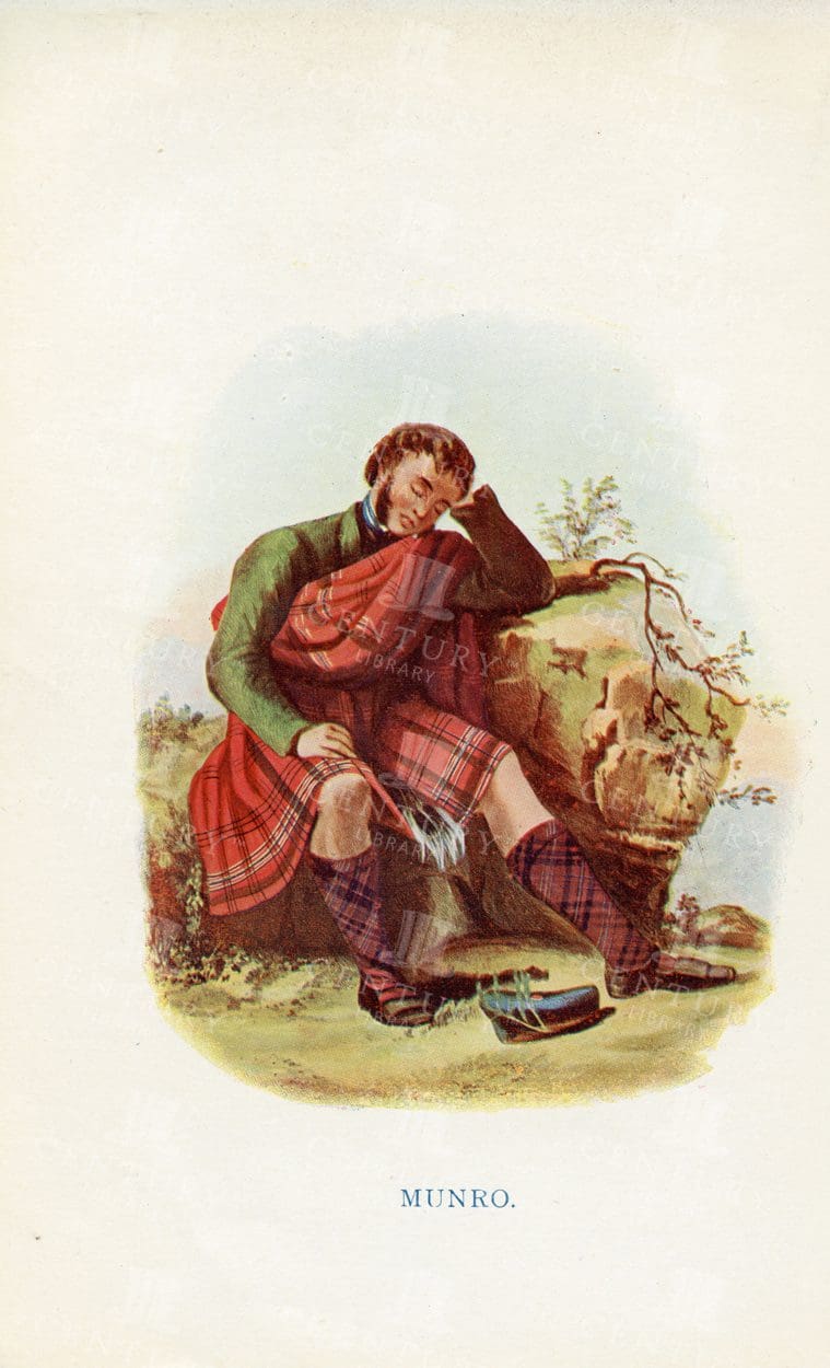 COSTUMES of the Scottish Clans, Munro - Vintage Illustration - 1845
