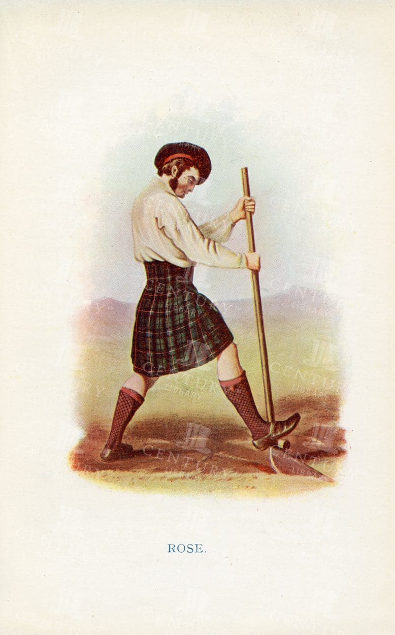 COSTUMES of the Scottish Clans, Rose - Vintage 1845 Illustration