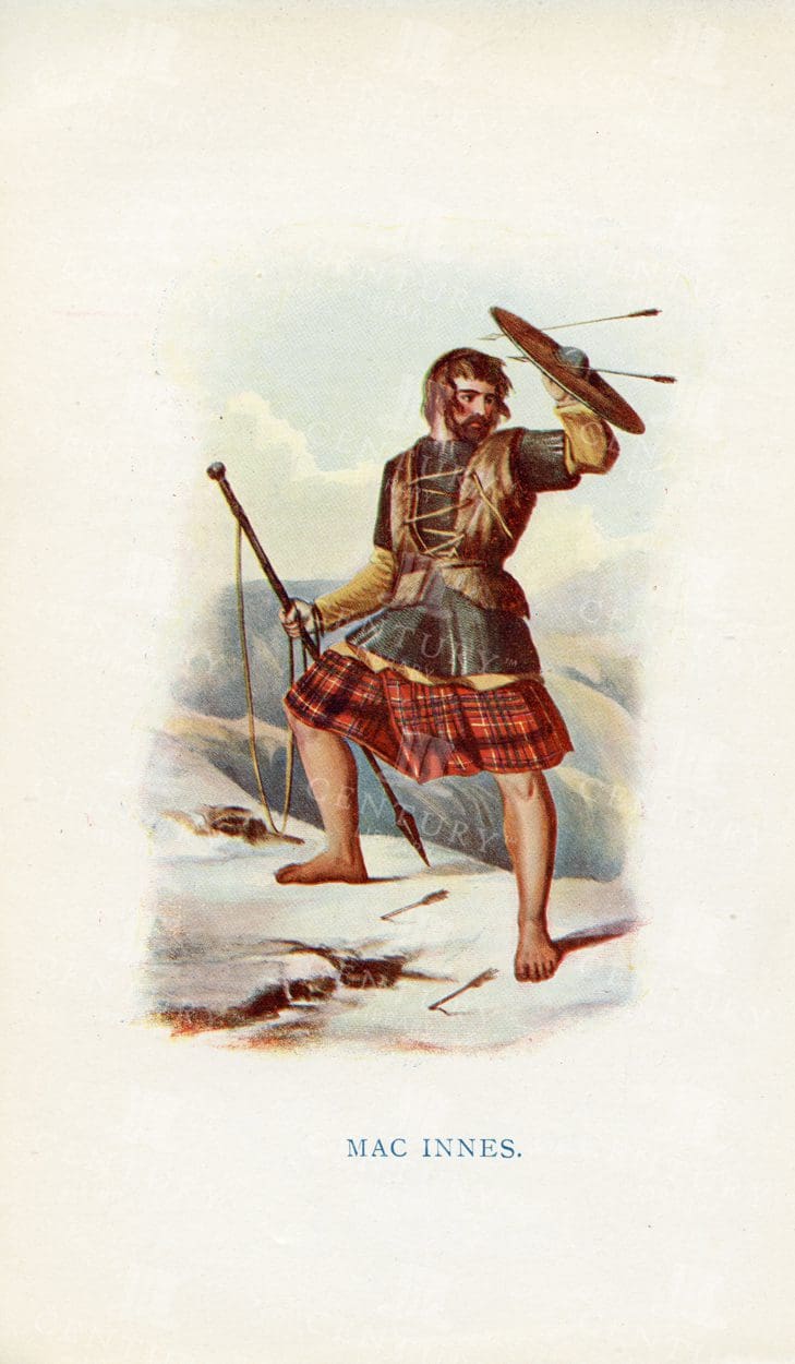 MAC INNES - Costumes of the Scottish Clan Vintage 1845 Illustration