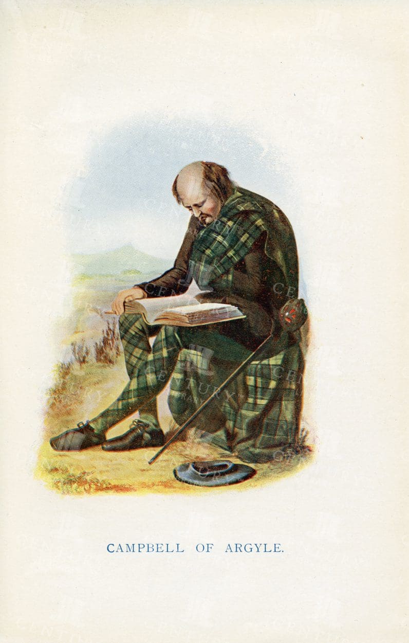 CAMPBELL of Argyle - Costumes of the Scottish Clans Vintage Illustration