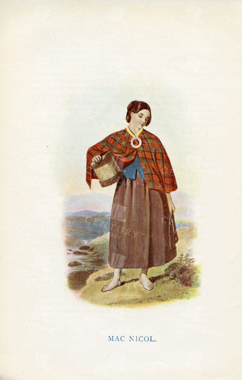 MAC NICOL - Costumes of the Scottish Clans 1845 Vintage Illustration