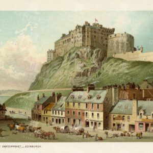EDINBURGH - The Castle from the Grassmarket - 1895 Vintage Illustration
