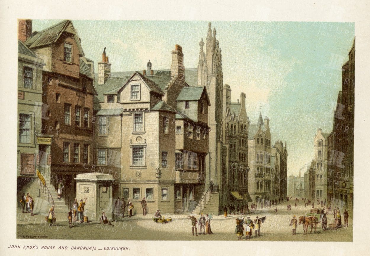 JOHN KNOX'S House and Canongate - Edinburgh - Vintage 1895 Illustration