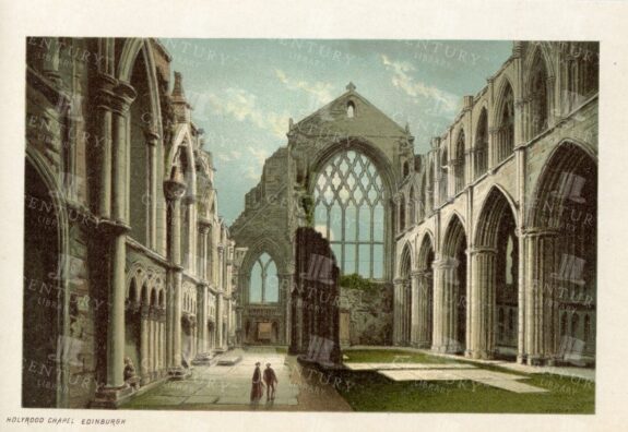 HOLYROOD CHAPEL - Edinburgh - Souvenir of Scotland Vintage Illustration
