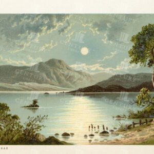 BEAUTIFUL Scottish Landscape Illustration of Loch Venachar - 1895