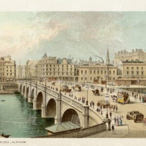 GLASGOW - The Broomielaw Bridge - Vintage 1895 Illustration