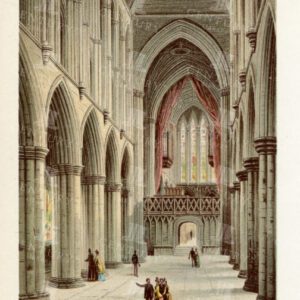 VINTAGE 1895 Illustration Showing the Nave in Glasgow Cathedral